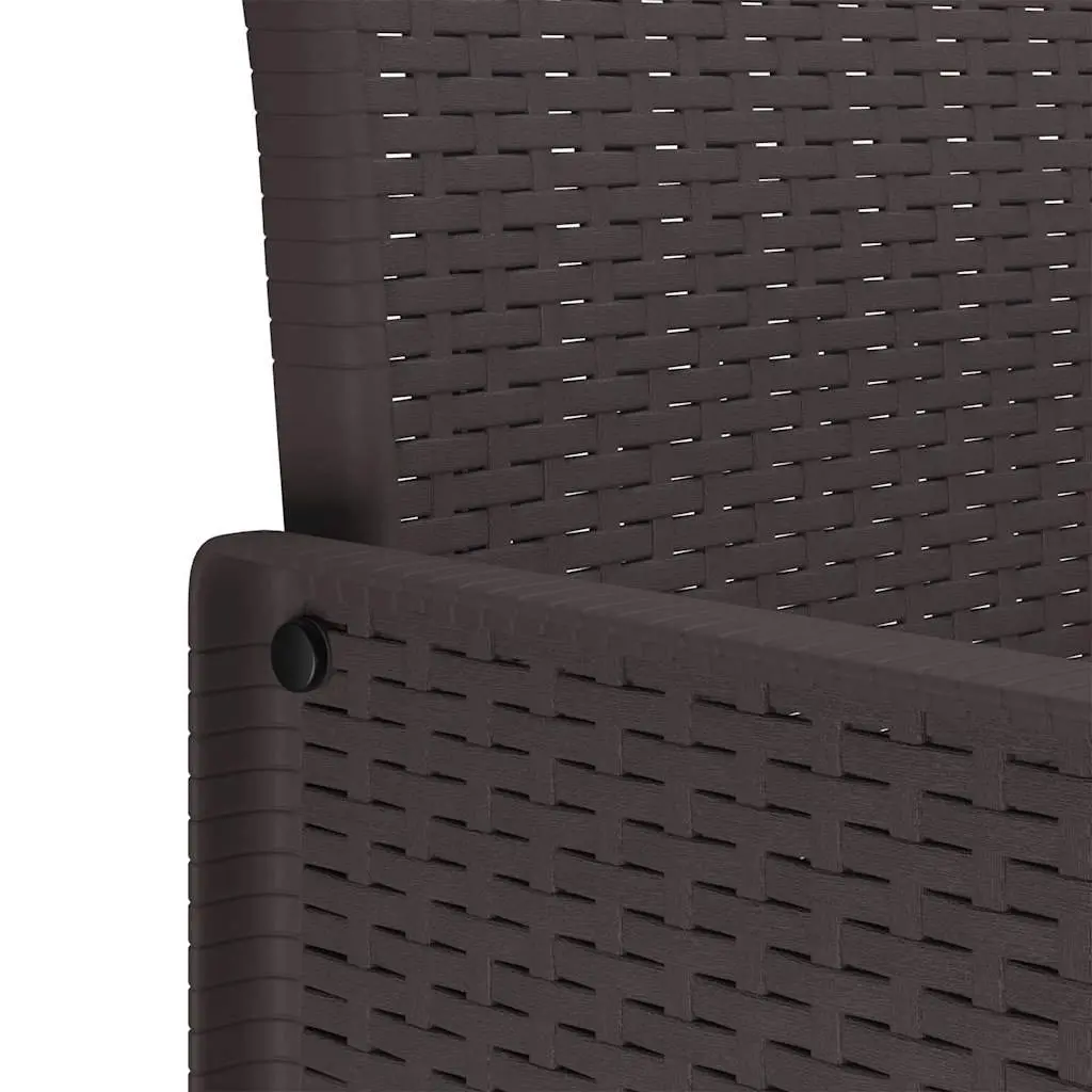Garden Chair Set 4 Pieces Outdoor Seating Rectangular Brown