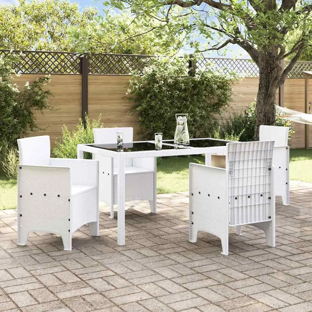 Garden Chair 4 Pieces Outdoor Relaxation White Modern Patio Seating with Armrests