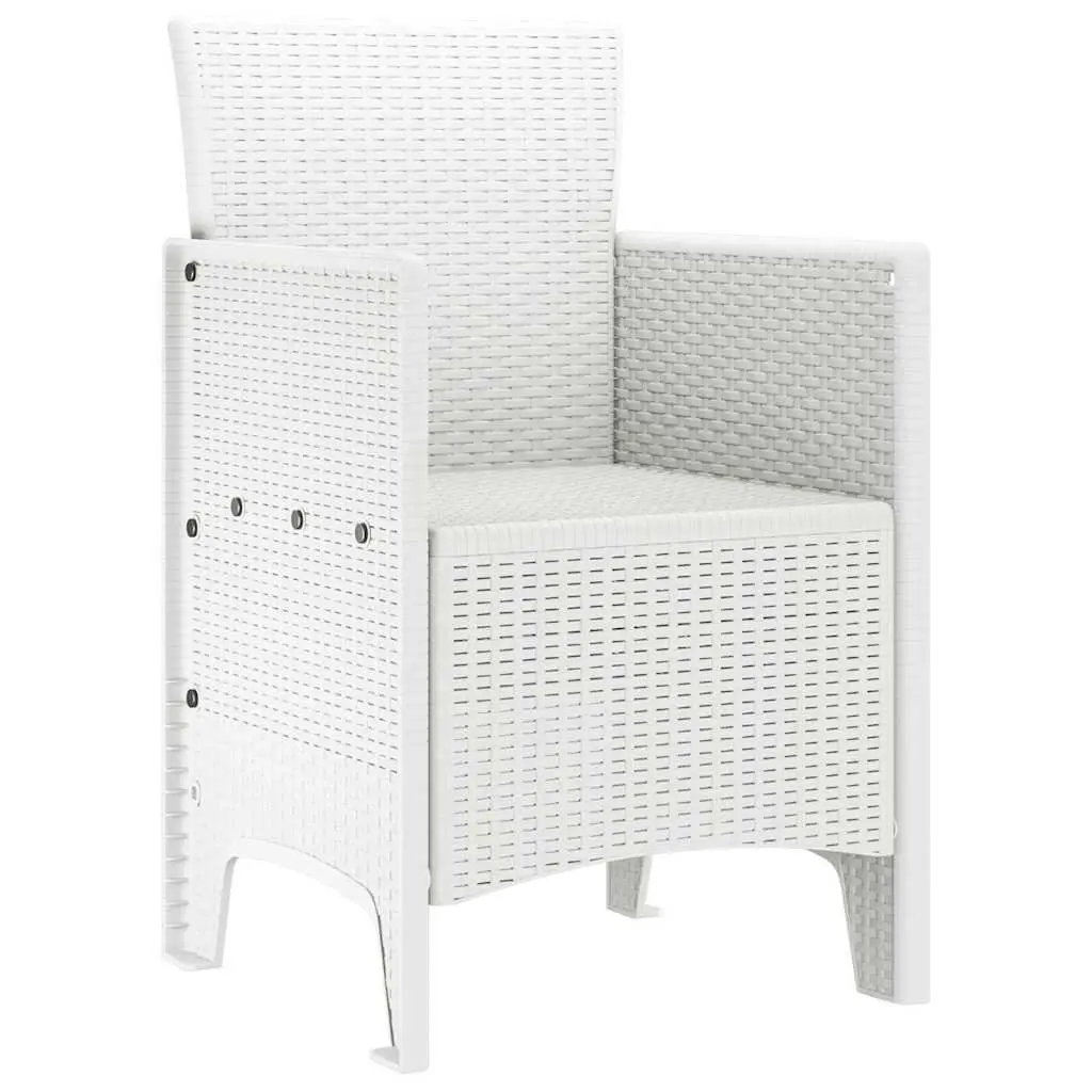 Garden Chair 4 Pieces Outdoor Relaxation White Modern Patio Seating with Armrests