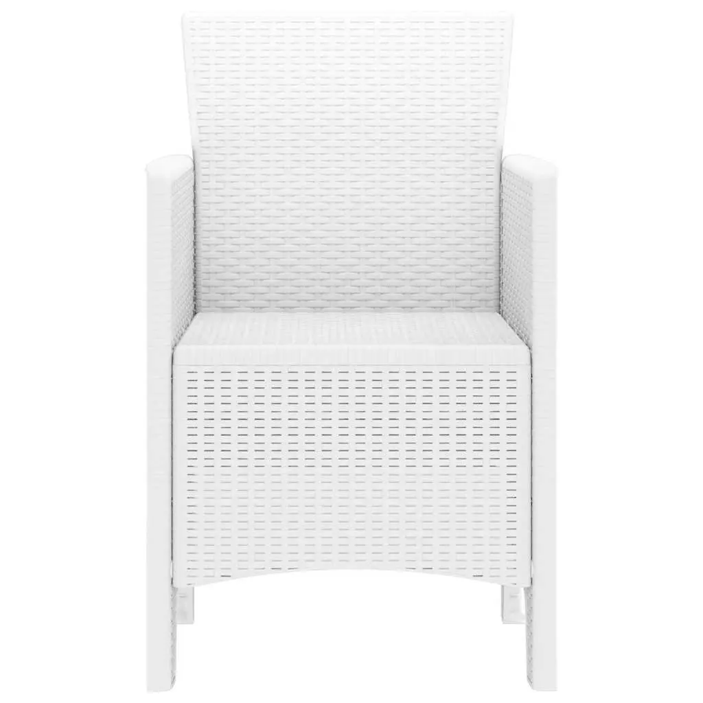 Garden Chair 4 Pieces Outdoor Relaxation White Modern Patio Seating with Armrests