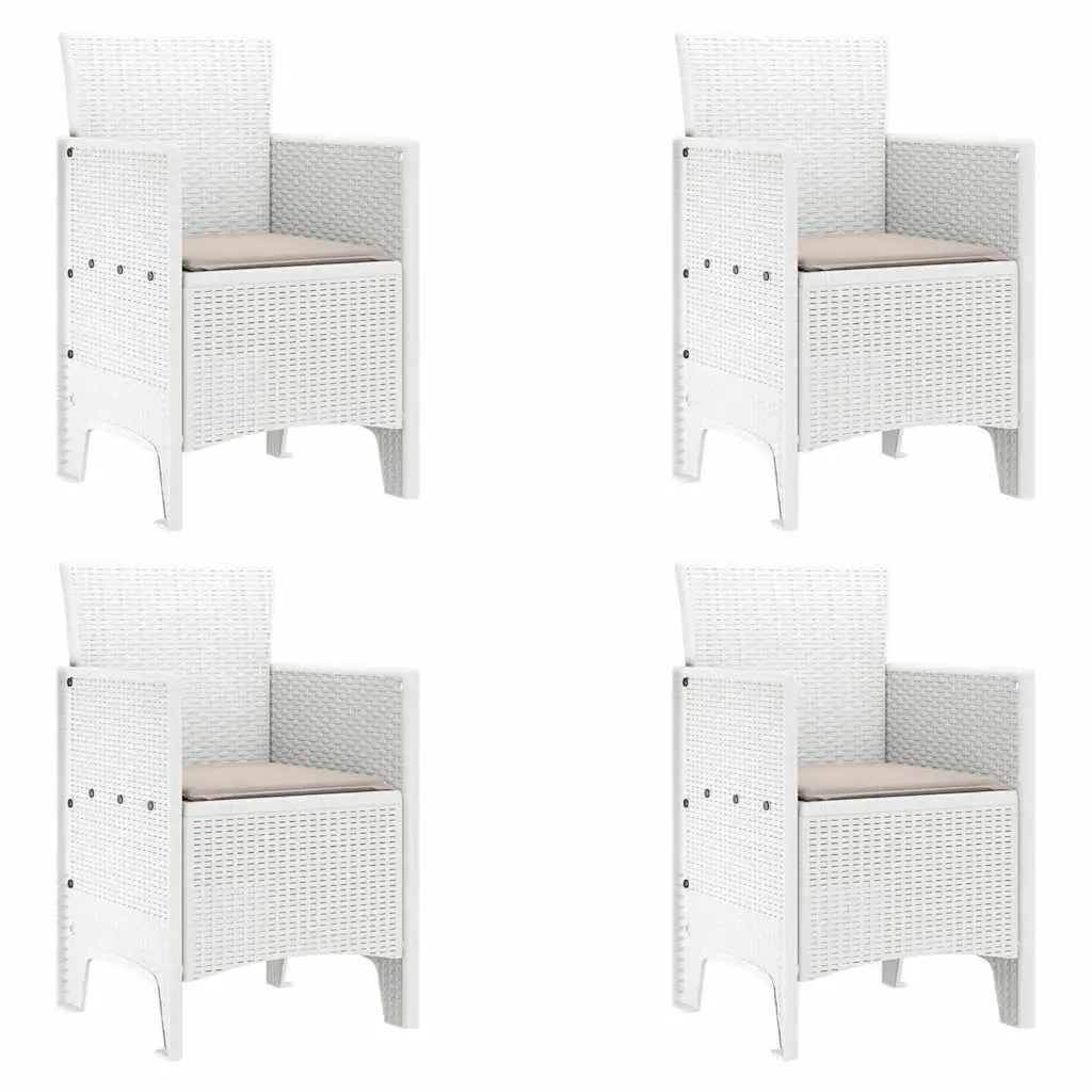 Outdoor Garden Chair 4 Pieces White Modern Seating Patio Furniture Set