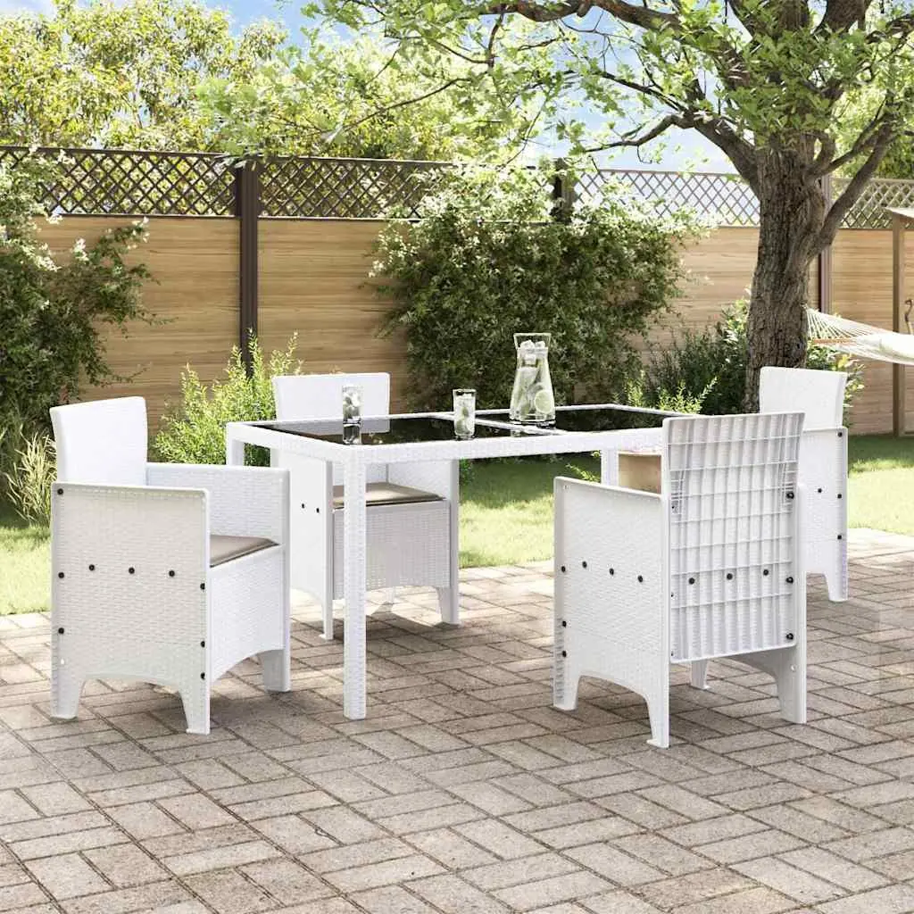 Outdoor Garden Chair 4 Pieces White Modern Seating Patio Furniture Set