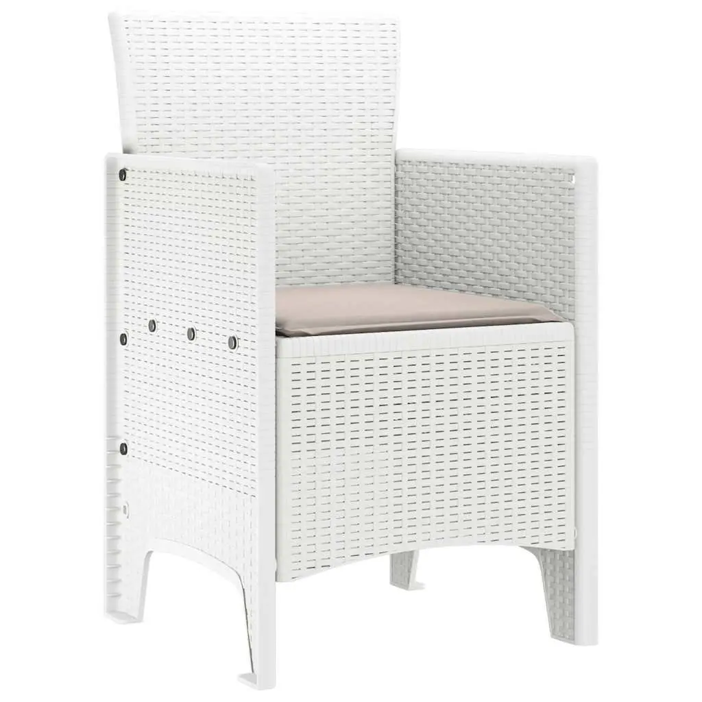 Outdoor Garden Chair 4 Pieces White Modern Seating Patio Furniture Set