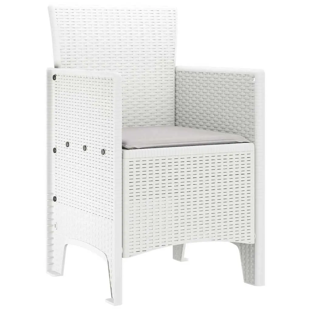 Outdoor Garden Chair 4 Pieces White Modern Patio Seating Stackable Furniture
