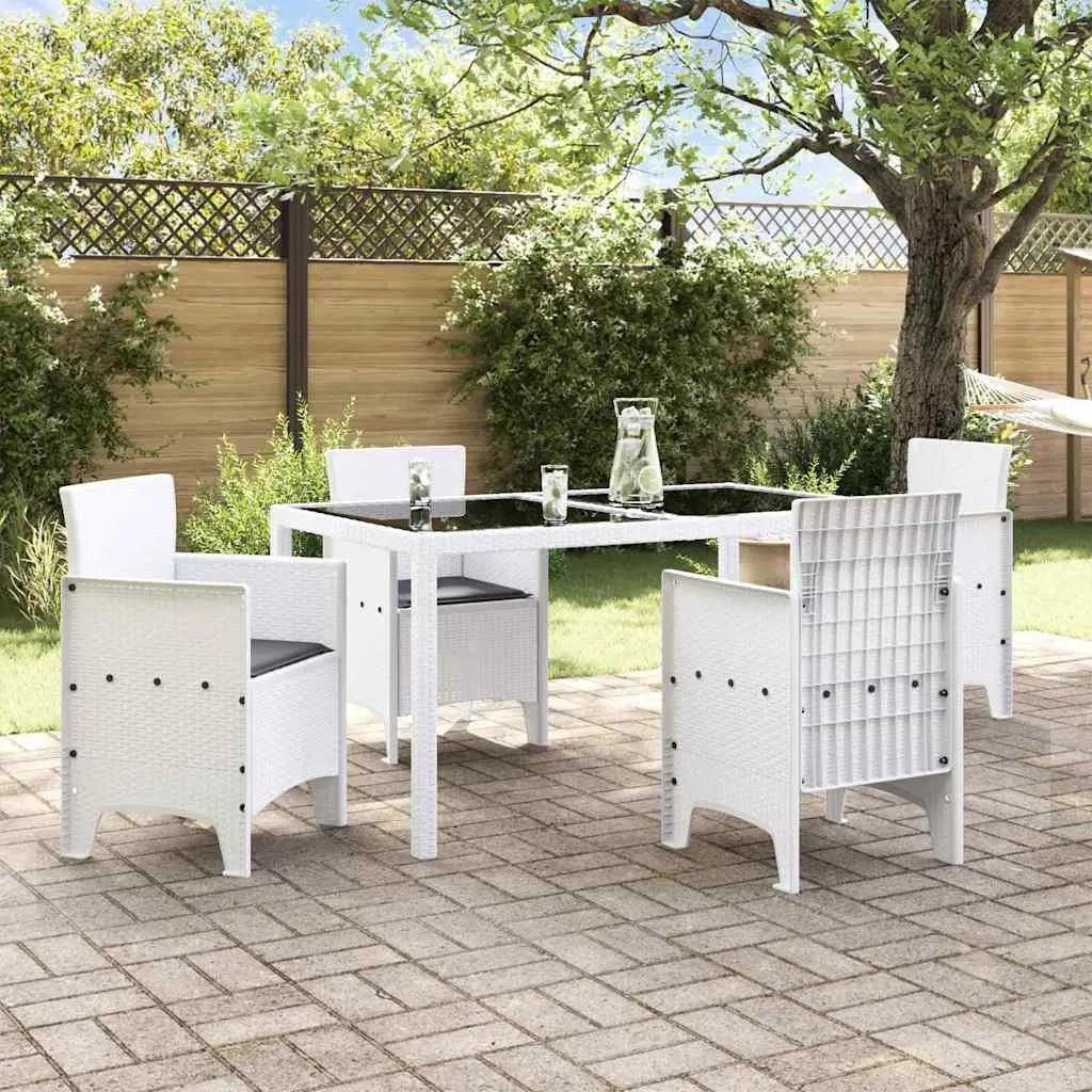 Outdoor Garden Chair Set 4 Piece Modern Seating Furniture 53 x 49 x 85 cm White Polypropylene