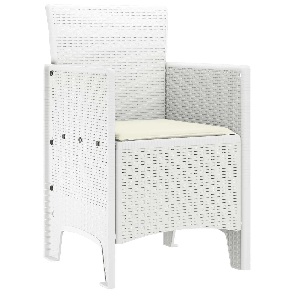 Outdoor Garden Chair 4 pcs Set White Modern Seating Backrest Armrests Patio
