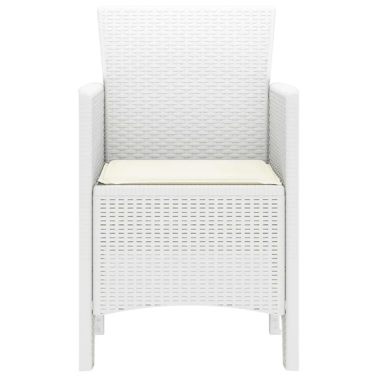 Outdoor Garden Chair 4 pcs Set White Modern Seating Backrest Armrests Patio