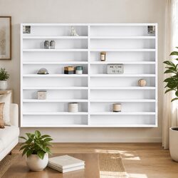 White Floating Shelf Vitrine Cabinet for Practical Storage