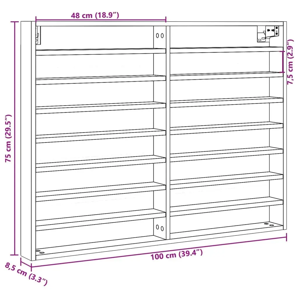 Vitrine Cabinet Wall Mounted White Floating Shelf Storage Display Ledge