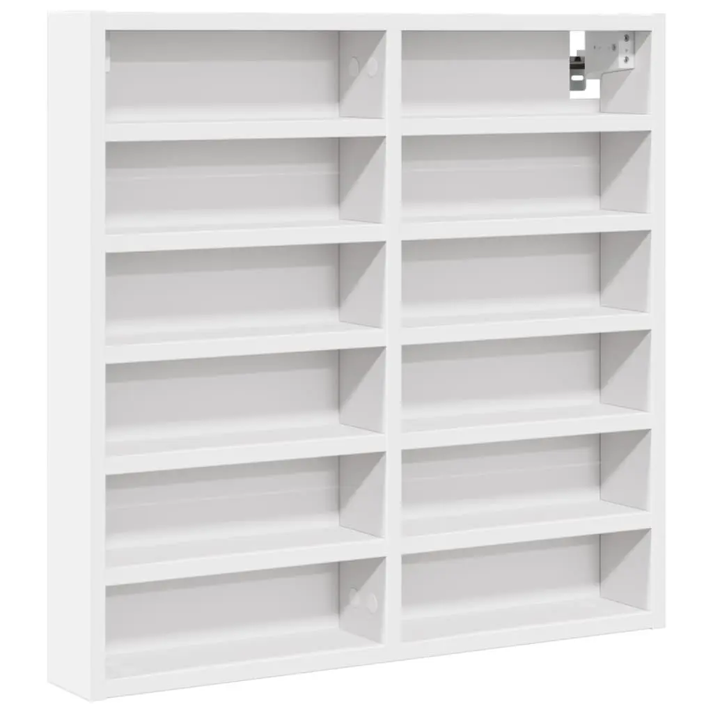 White Floating Vitrine Cabinet Wall Shelf Display Storage 60x8.5x58 cm