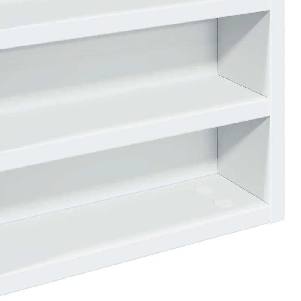 White Floating Vitrine Cabinet Wall Shelf Display Storage 60x8.5x58 cm
