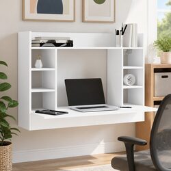 Reliable Wall-Mounted Desk - White 105x48x75cm