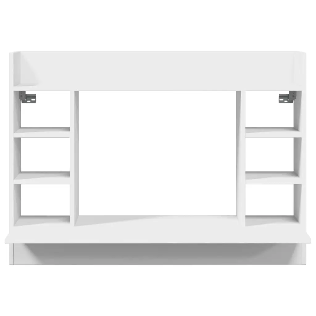 Wall-Mounted Desk White 105x48x75cm Floating Storage Workspace Compact Office