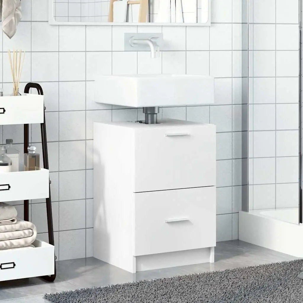 Bathroom Vanity Unit Under Sink Cabinet 40x37x59cm White Storage Drawer