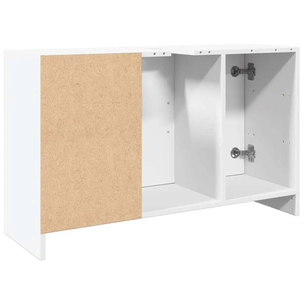 Engineered Wood Bathroom Vanity Sink Cabinet Storage White 90cm x 29cm x 55cm with Open and Closed Compartments