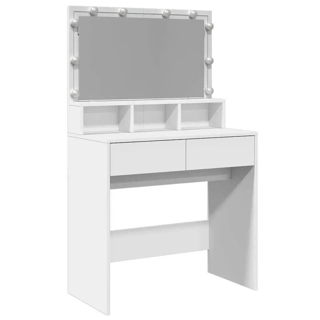 White Dressing Table with LED Lighting