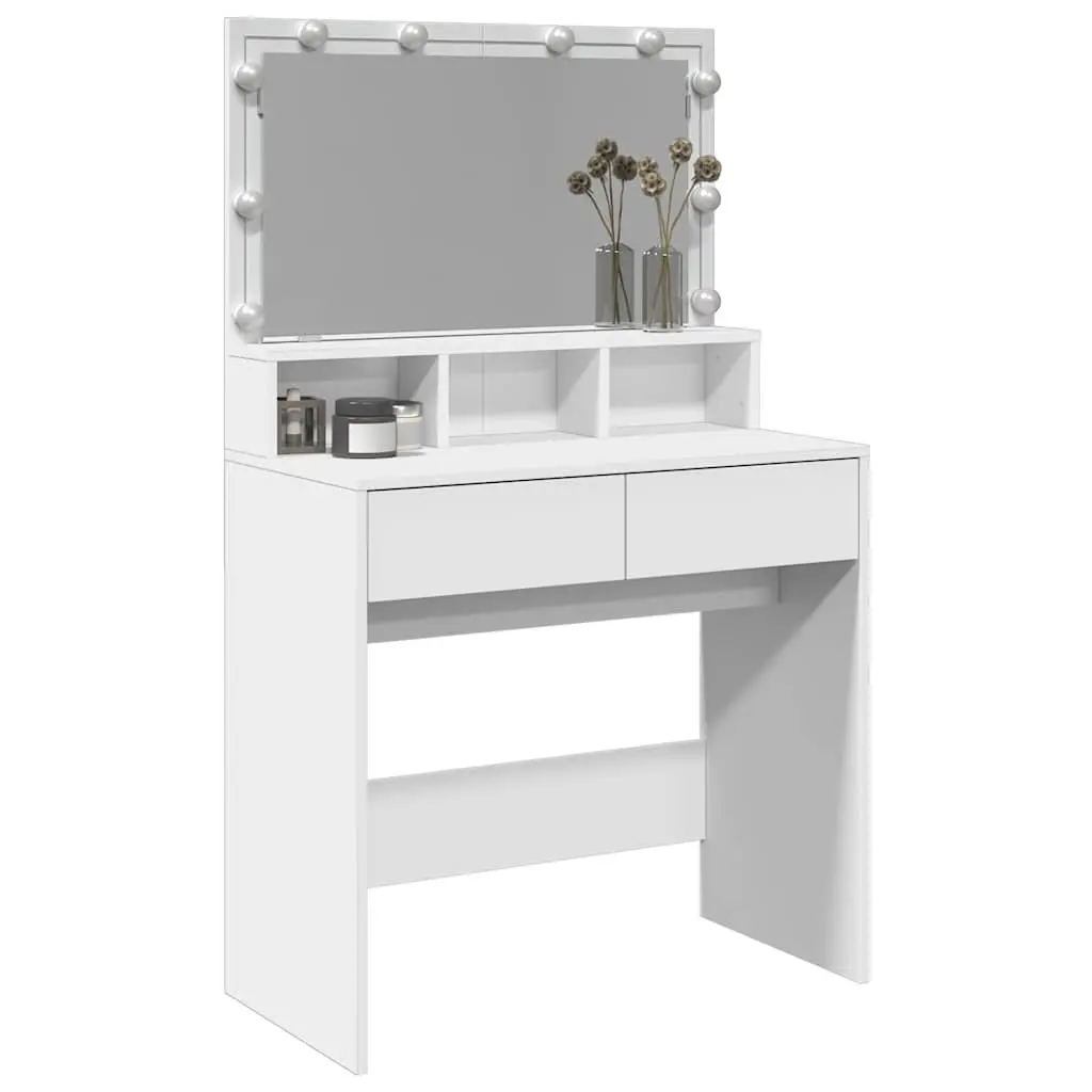 White Dressing Table with LED Lighting