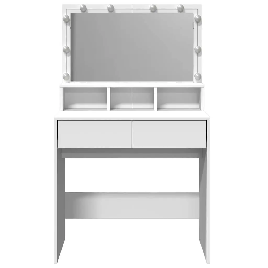 White Dressing Table with LED Lighting