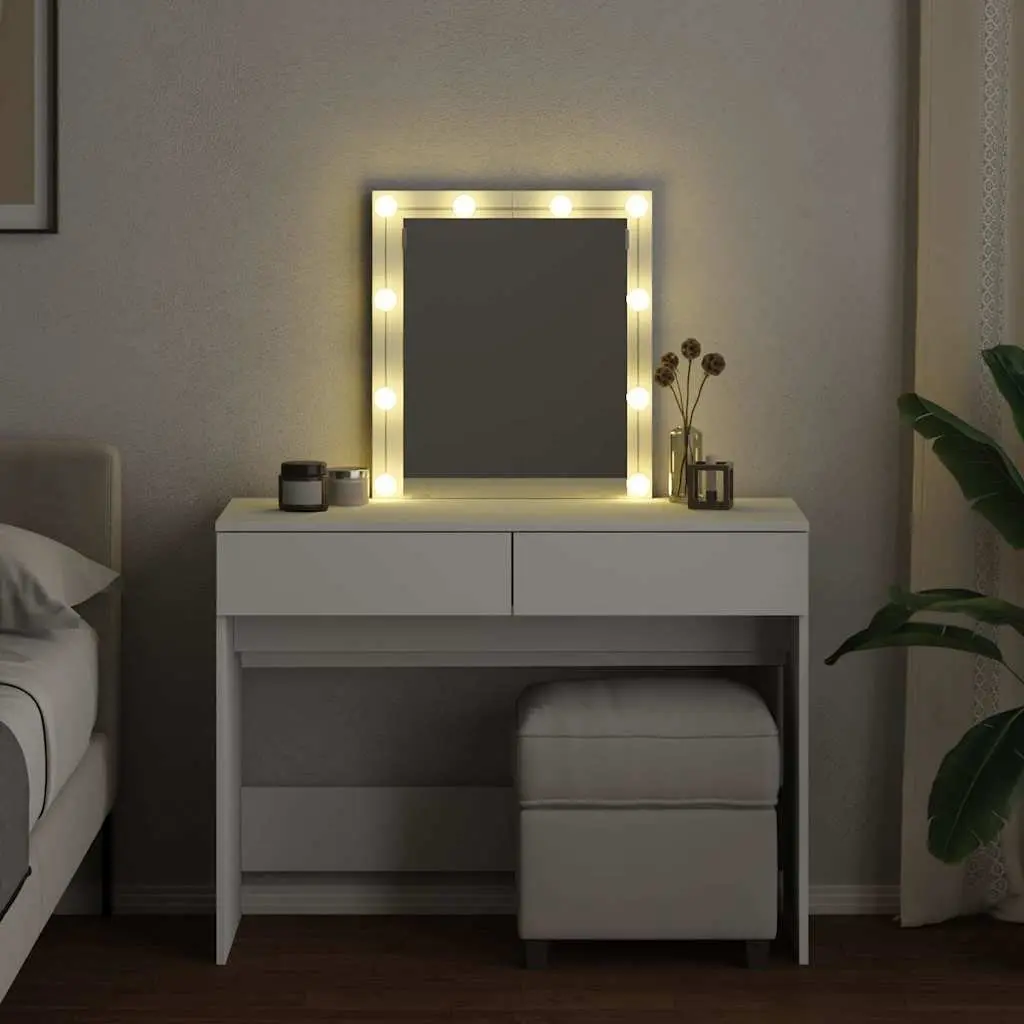 Dressing Table with LED Mirror and Drawer Storage