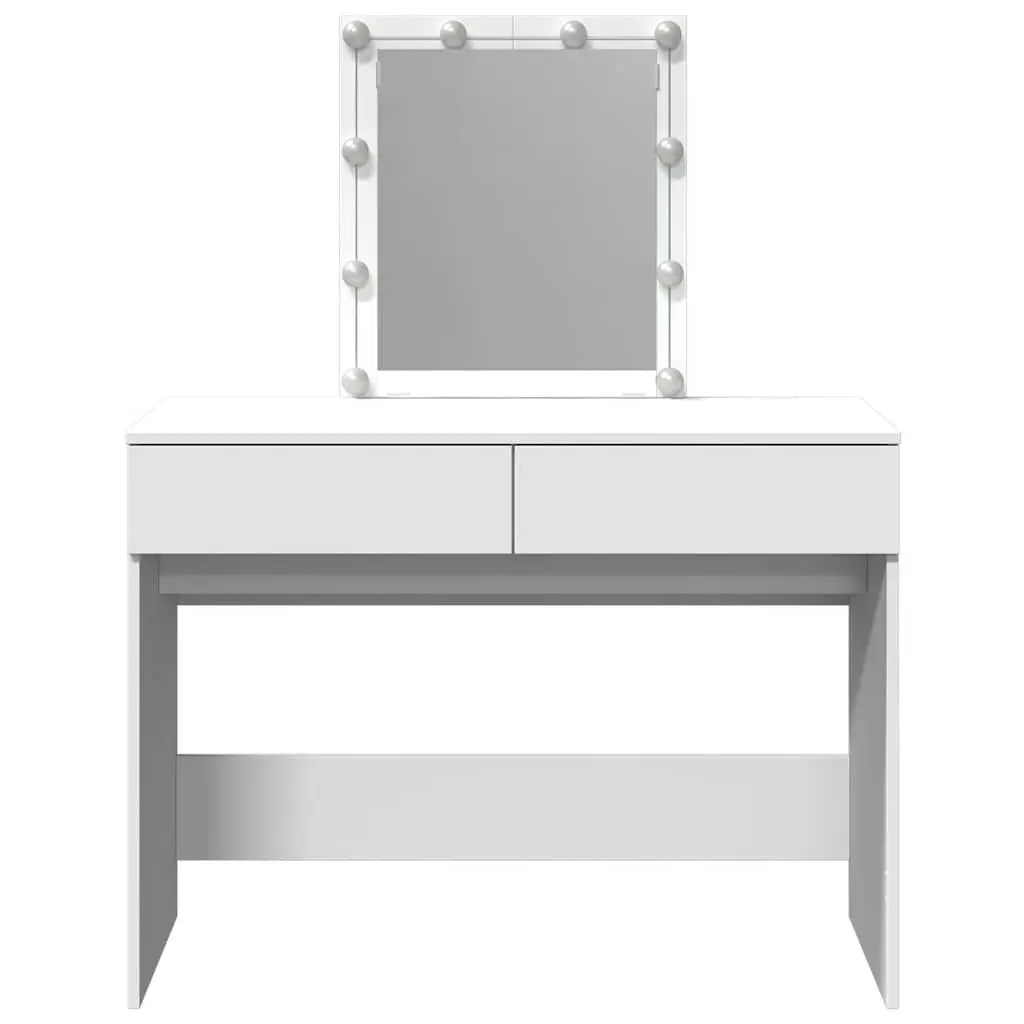 Dressing Table with LED Mirror and Drawer Storage
