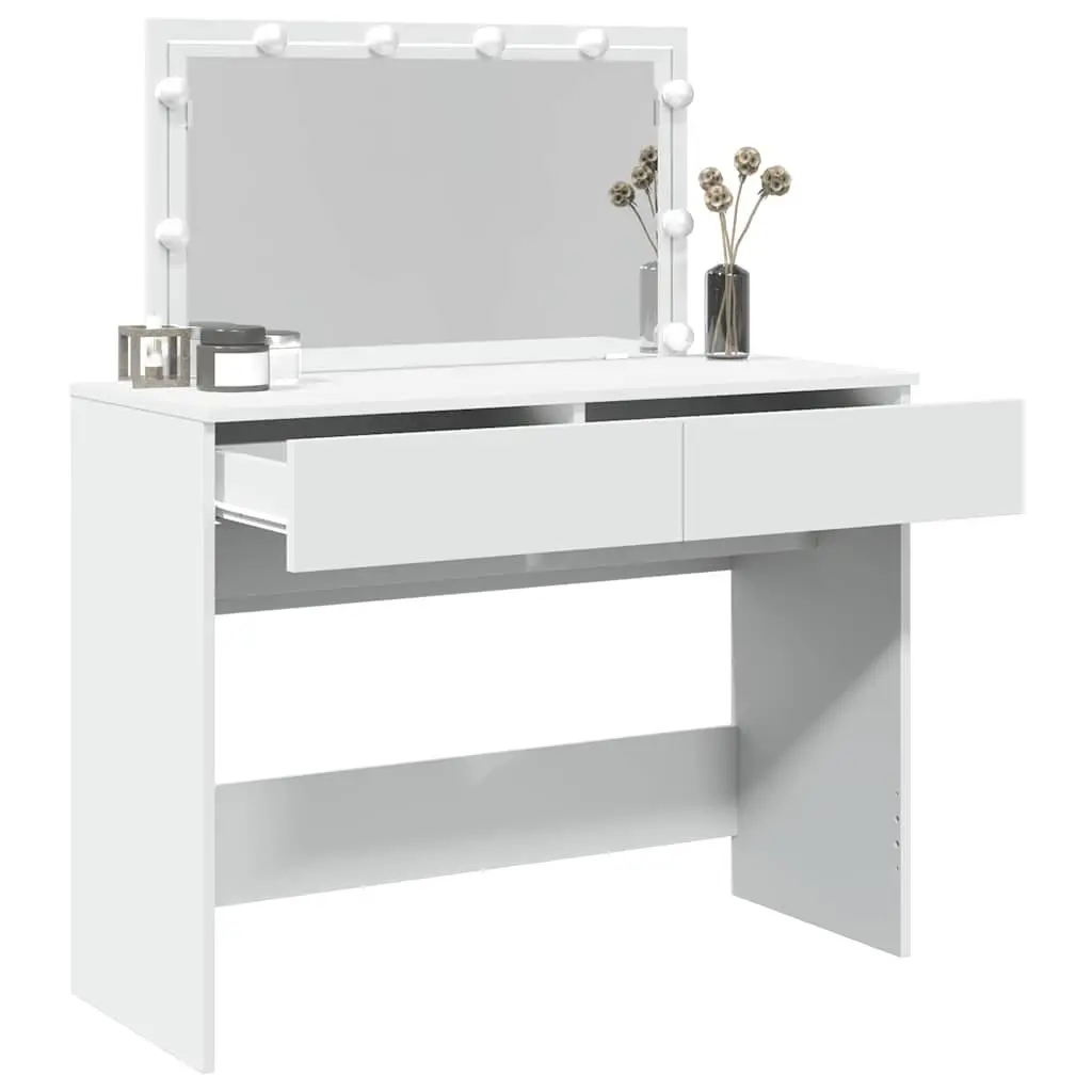 Dressing Table LED Mirror White Bedroom Vanity 2 Drawers Storage Desk