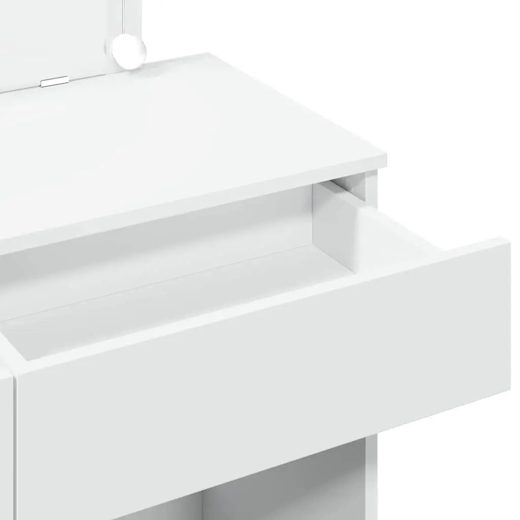 Dressing Table LED Mirror White Bedroom Vanity 2 Drawers Storage Desk