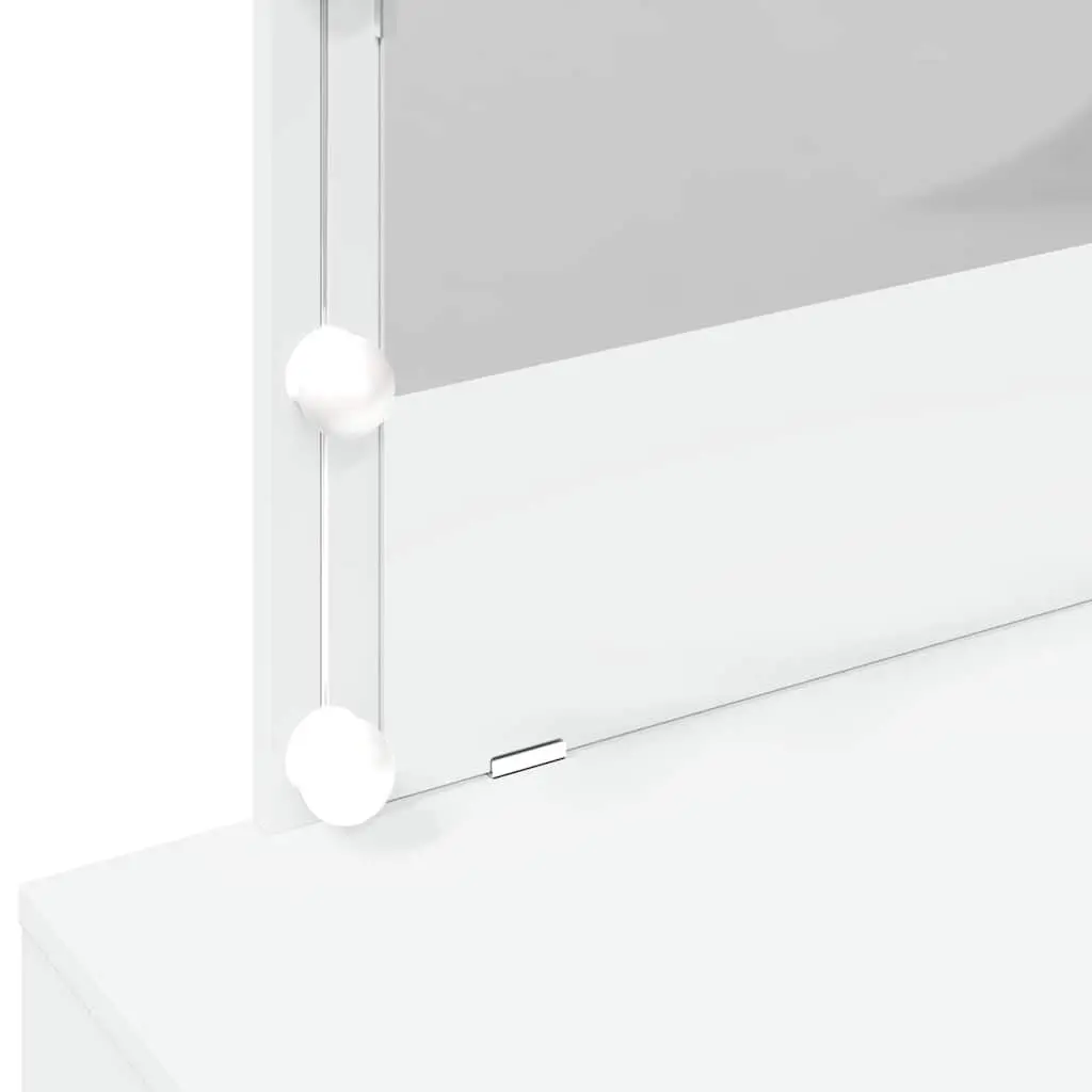 Dressing Table LED Mirror White Bedroom Vanity 2 Drawers Storage Desk