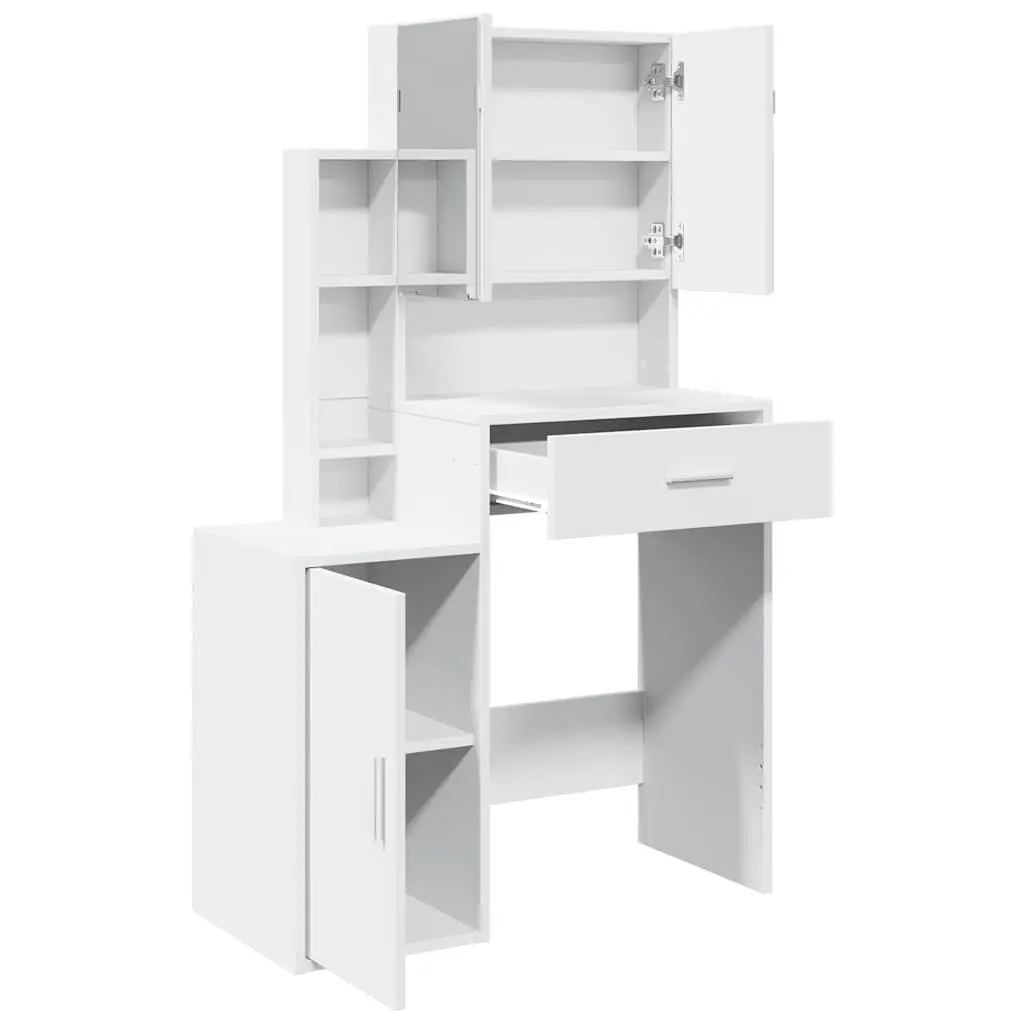 Bedroom Dressing Table with Mirror and Storage Drawer Vanity Unit White