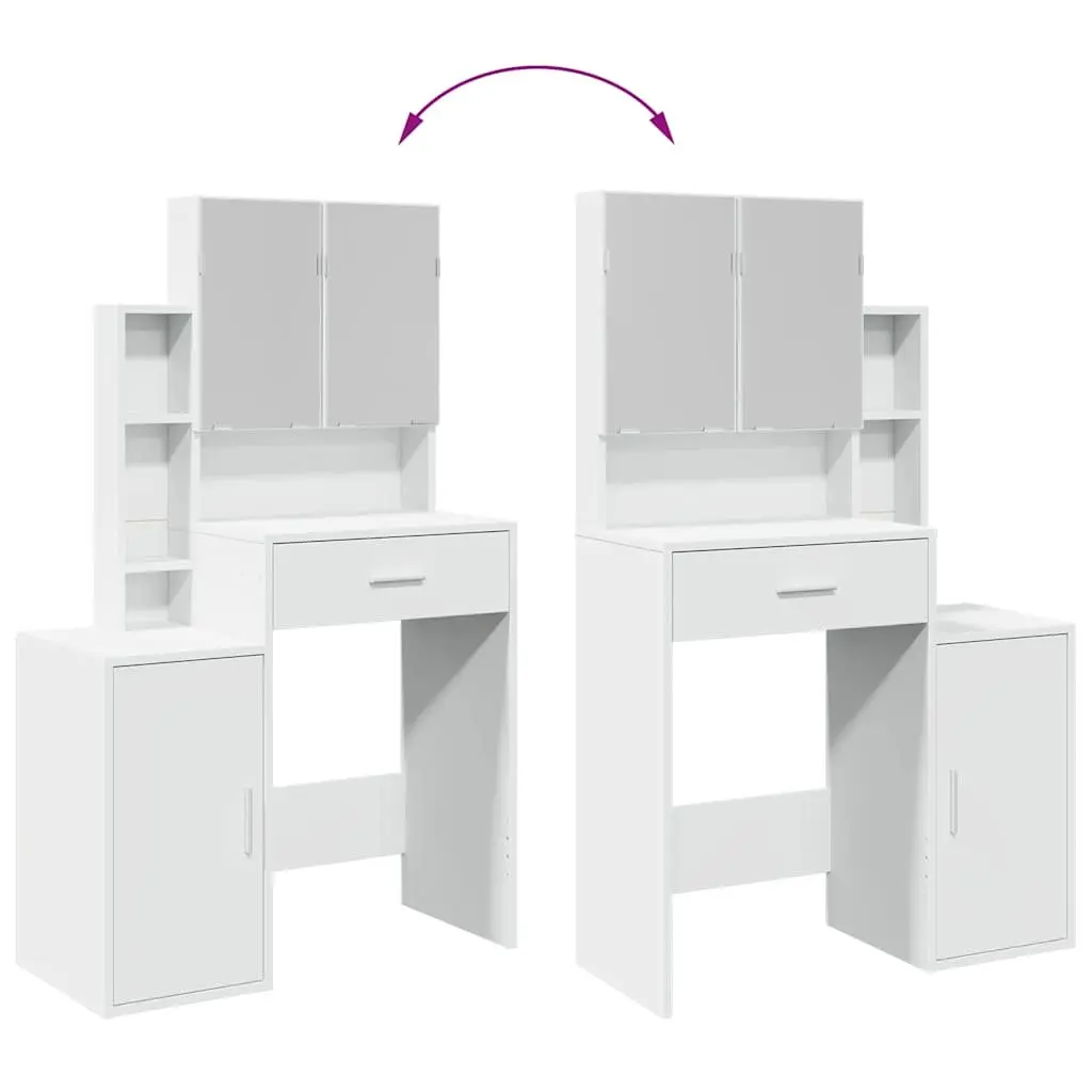 Bedroom Dressing Table with Mirror and Storage Drawer Vanity Unit White