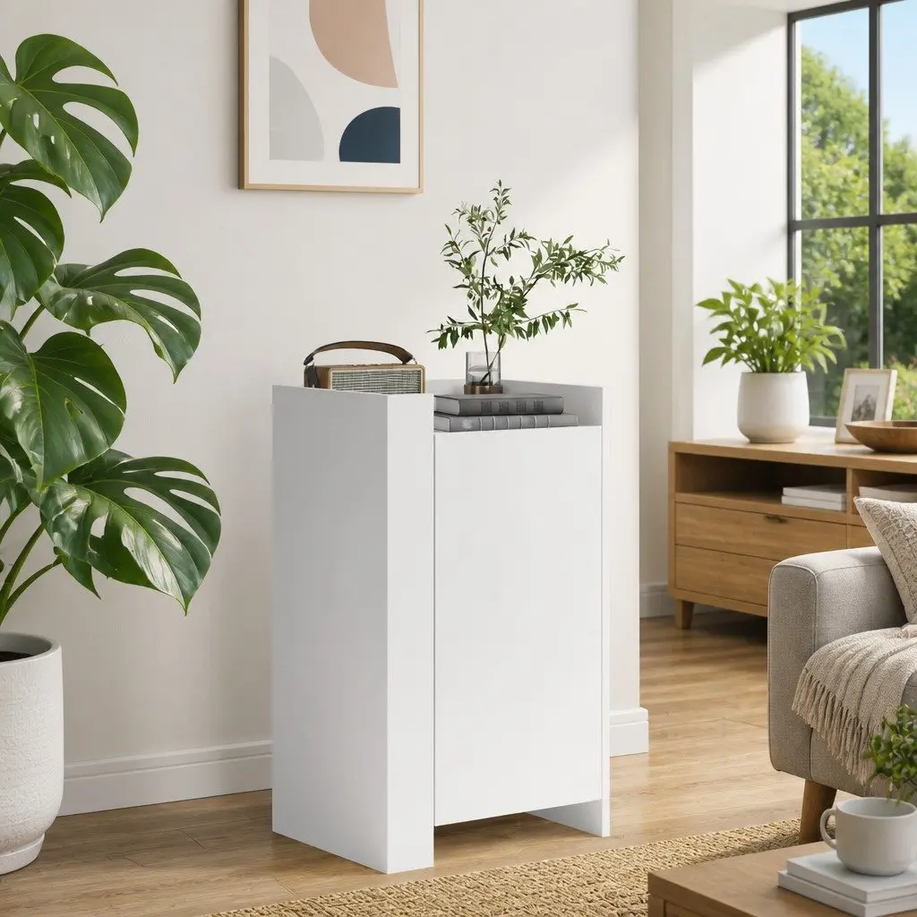 Sideboard Storage Cabinet 45x35x75 cm Engineered Wood White