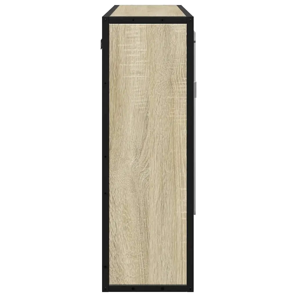 Bathroom Mirror Cabinet Wall-Mounted Storage Unit 65W x 20D x 60H cm Brown Engineered Wood