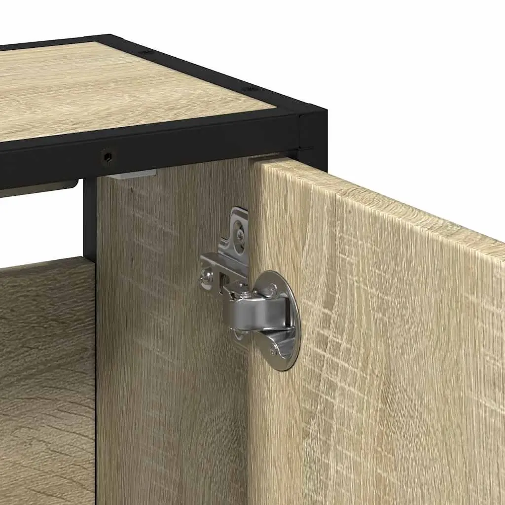 Bathroom Mirror Cabinet Wall-Mounted Storage Unit 65W x 20D x 60H cm Brown Engineered Wood