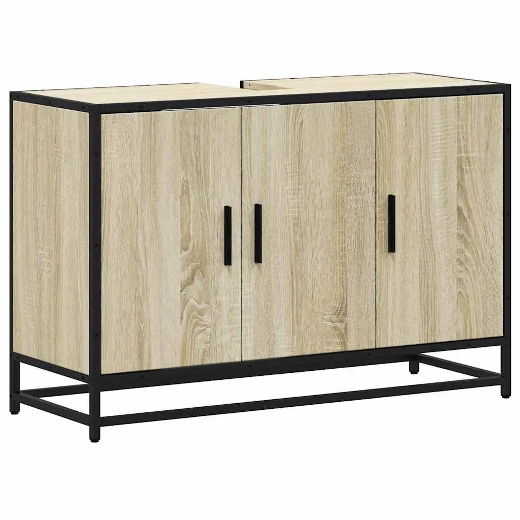 Bathroom Sink Cabinet Storage 90x33x60cm Brown Engineered Wood