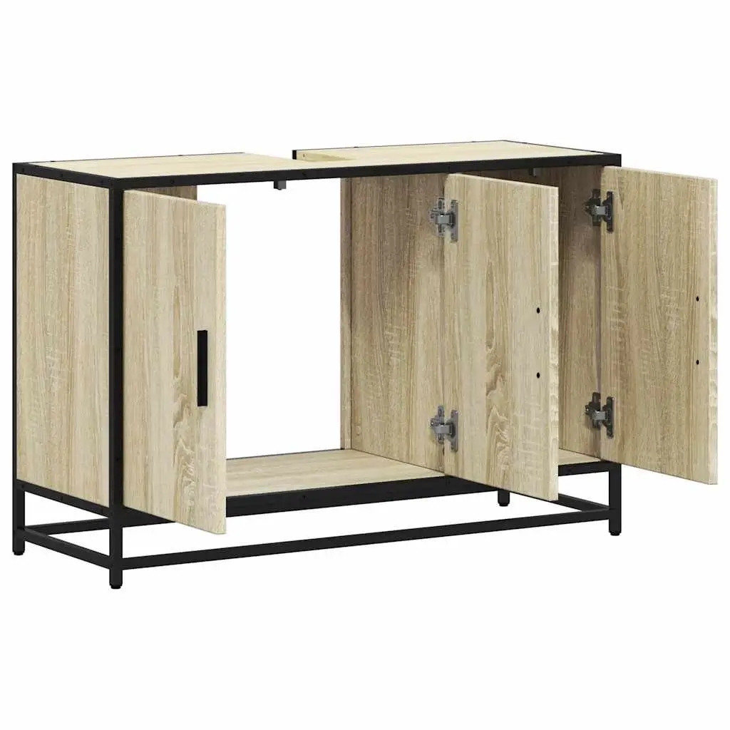 Bathroom Sink Cabinet Storage 90x33x60cm Brown Engineered Wood
