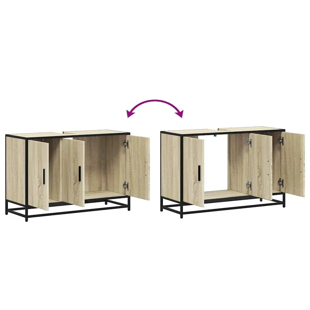 Bathroom Sink Cabinet Storage 90x33x60cm Brown Engineered Wood