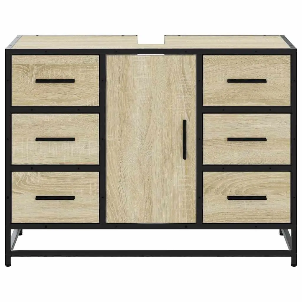 Bathroom Sink Cabinet Engineered Wood Storage 80x33x60cm Brown