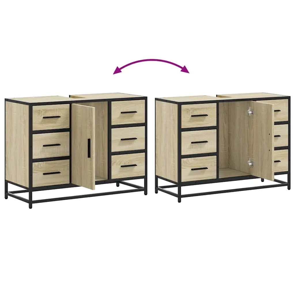 Bathroom Sink Cabinet Engineered Wood Storage 80x33x60cm Brown