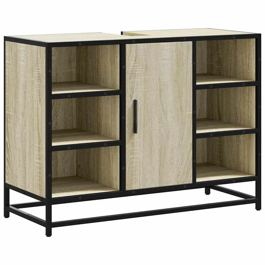 Bathroom Sink Cabinet Engineered Wood Storage 80x33x60 cm Brown
