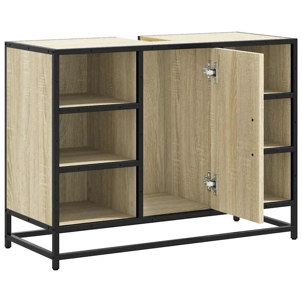 Bathroom Sink Cabinet Engineered Wood Storage 80x33x60 cm Brown