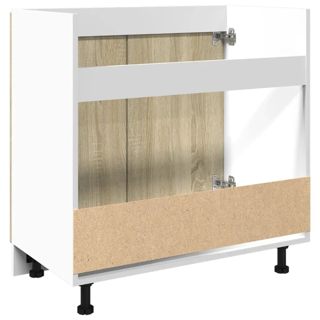 Bottom Kitchen Cabinet Storage Unit with Doors 80 x 46 x 81.5 cm Brown Sonoma Oak Engineered Wood