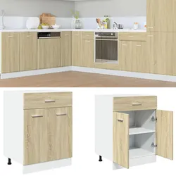 Reliable Kitchen Storage Cabinet with Drawer and Shelves