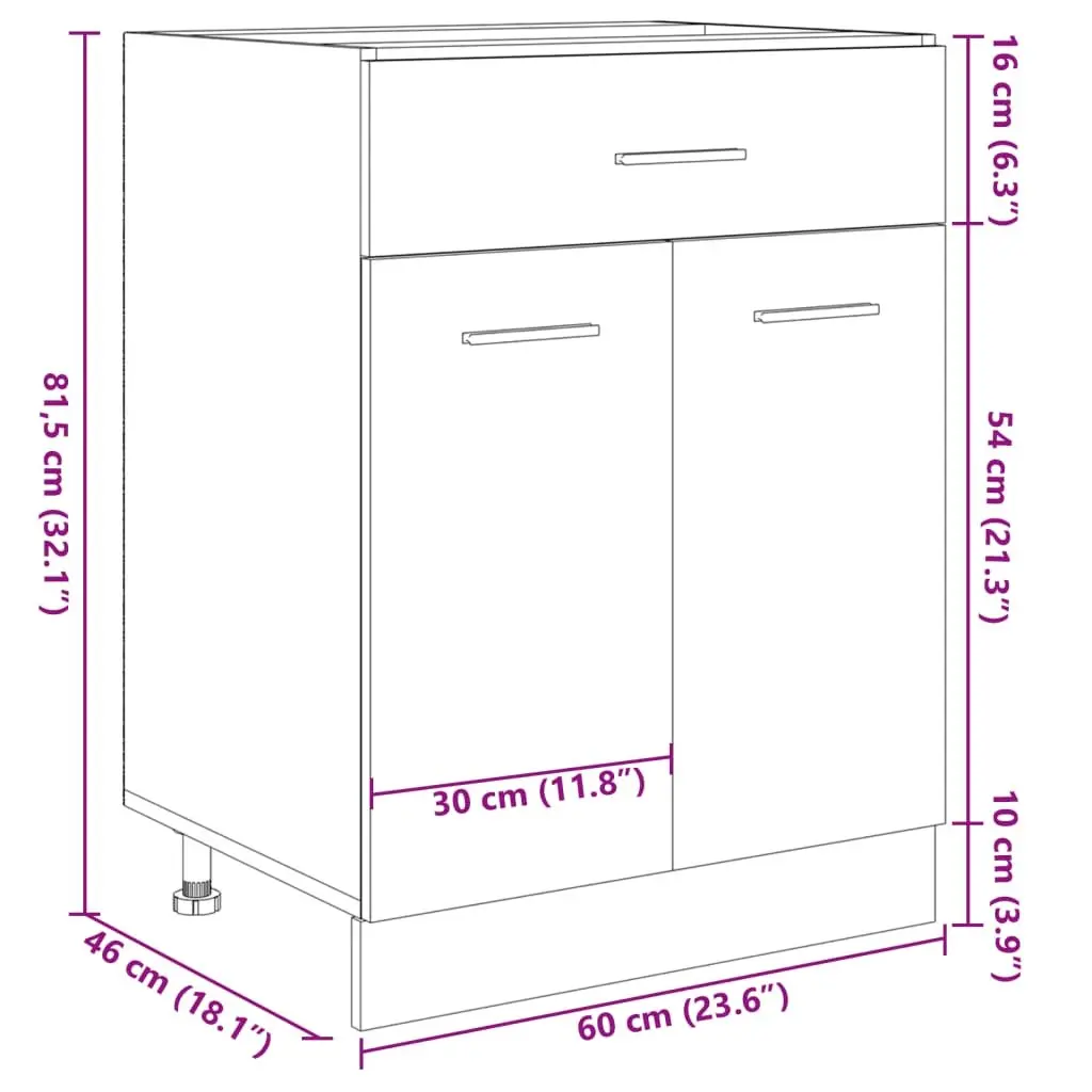 Kitchen Storage Cabinet with Drawer and Shelves