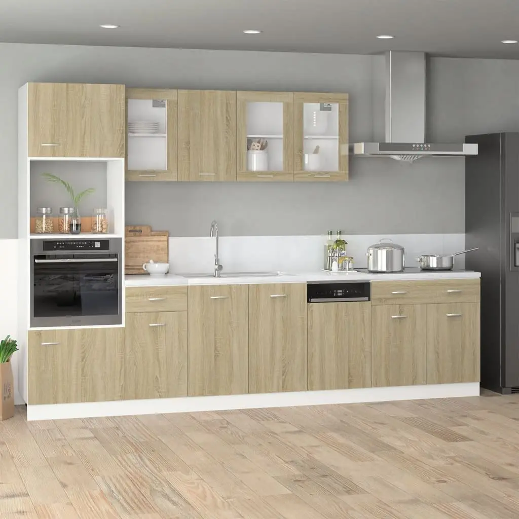 Drawer Bottom Cabinet Kitchen Storage Cupboard 80W x 46D x 81.5H cm Brown Engineered Wood