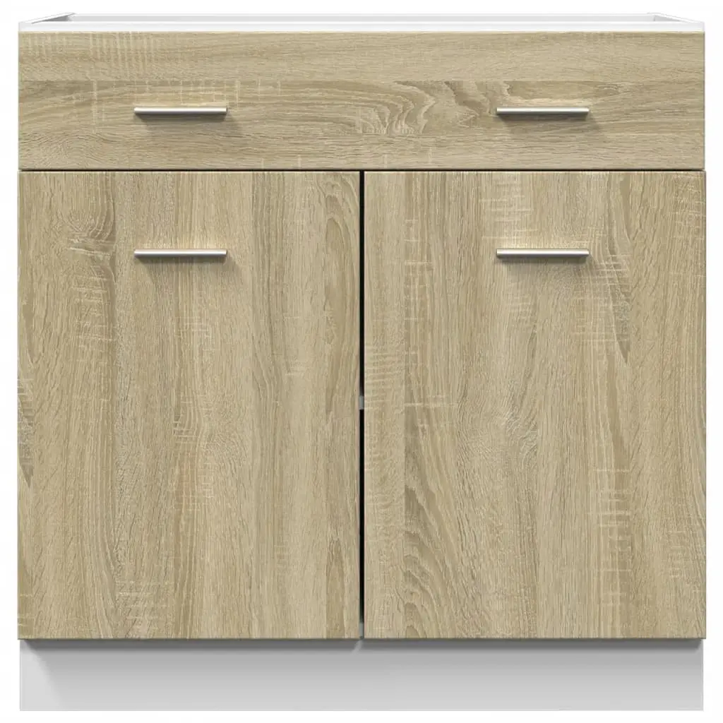 Drawer Bottom Cabinet Kitchen Storage Cupboard 80W x 46D x 81.5H cm Brown Engineered Wood