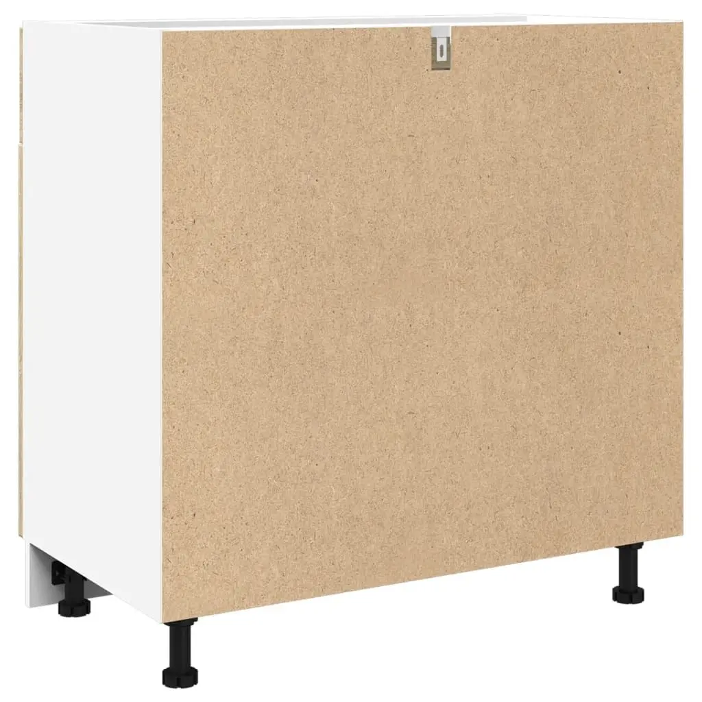 Drawer Bottom Cabinet Kitchen Storage Cupboard 80W x 46D x 81.5H cm Brown Engineered Wood