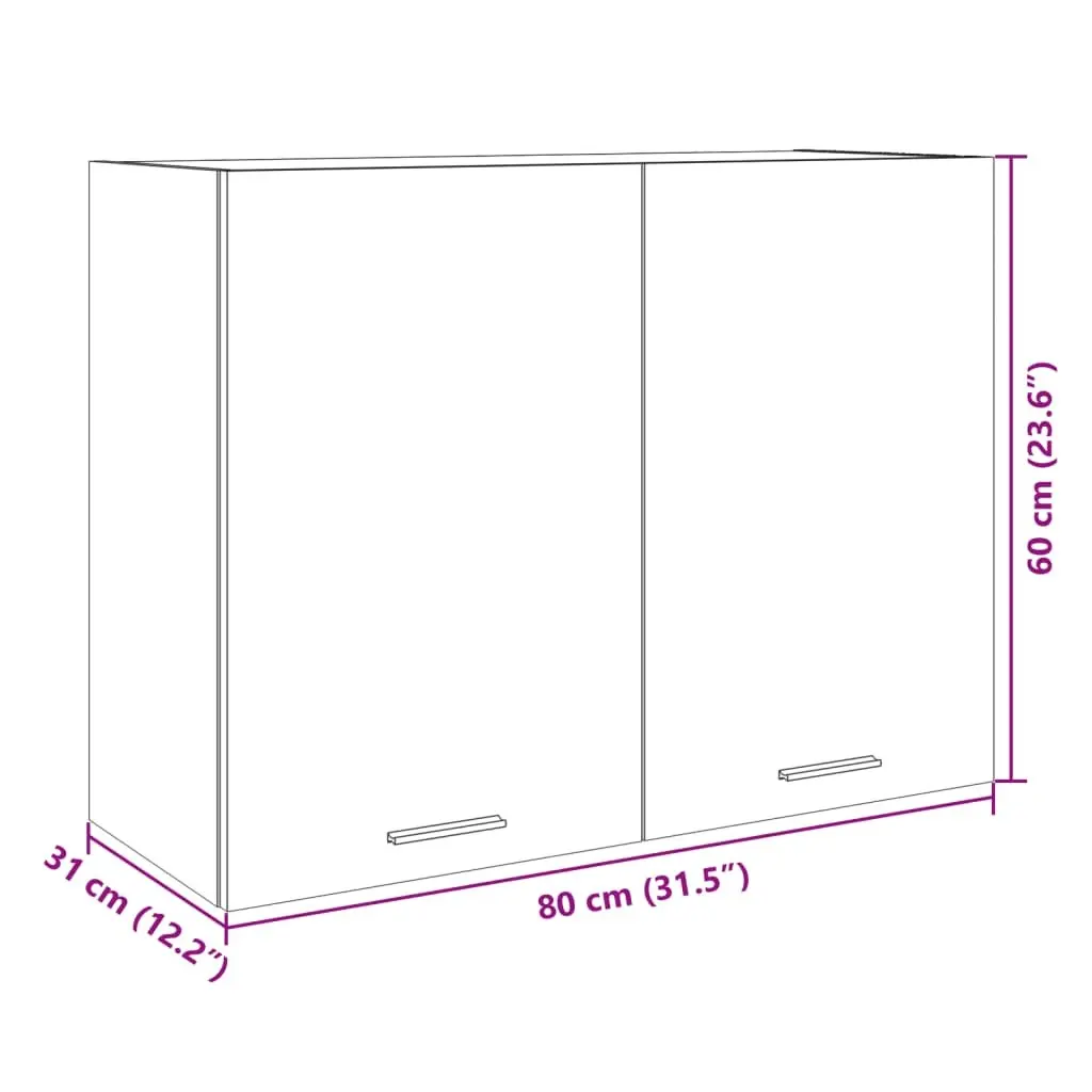 Hanging Kitchen Cabinet Wall Mount Storage Engineered Wood Brown 80x31x60 cm