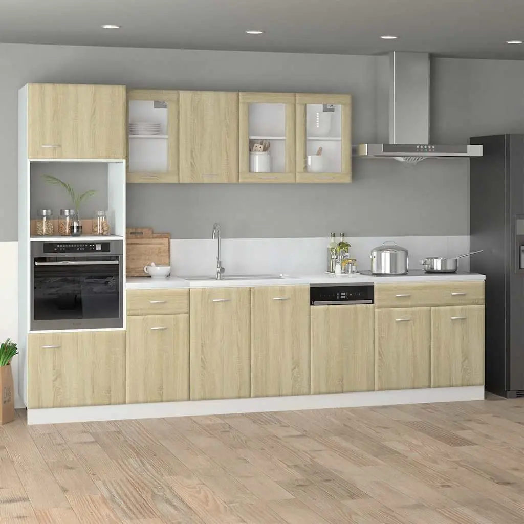 Hanging Glass Cabinet Kitchen Storage Wall Mounted 80x31x60cm Brown