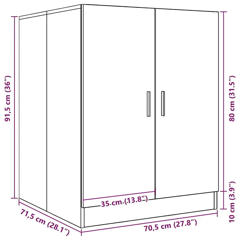Washing Machine Cabinet Storage Unit Laundry Room Organizer 71cm Sonoma Oak