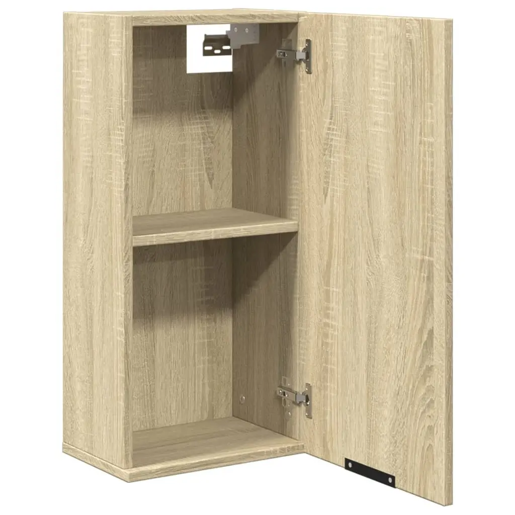 Bathroom Cabinet Wall-Mounted Storage Unit 32W x 20D x 67H cm Brown Sonoma Oak