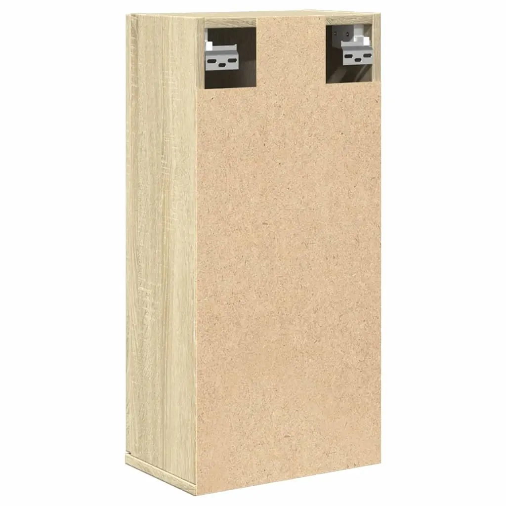 Bathroom Cabinet Wall-Mounted Storage Unit 32W x 20D x 67H cm Brown Sonoma Oak